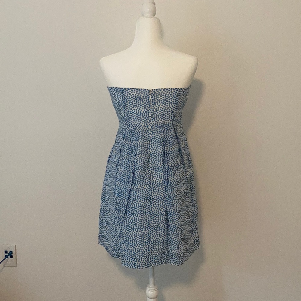 J. Crew Sky Blue Strapless Pleated Sundress - Picture 4 of 5